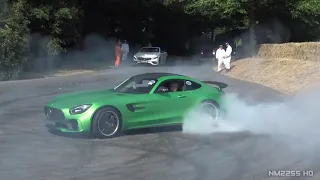 AMG Mercedes GTR Powerslide Burnout Drift at Gofwood FoS Greenmamba