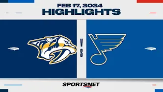 NHL Highlights | Predators vs. Blues - February 17, 2024