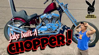 Jakes custom built sportster chopper walk around