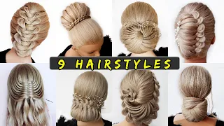 😱 9 Easy UPDO HAIRSTYLE Tutorials😍 Wedding Prom Updo perfect for long, medium & shoulder length hair