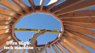 Incredible Fastest Yurt House Construction Method, Amazing Intelligent Wooden House Building Process