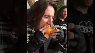 Matt Mercer eats an orange with the Game Grumps