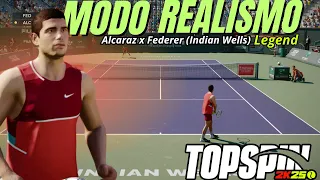 TopSpin 2K25 - Modo Realismo(Legend) I Alcaraz x Federer(Indian Wells) I Ps5