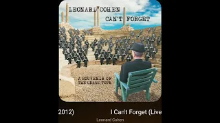 I Can't Forget : Leonard Cohen: Hi Quality Audiophile 24bit Flac Song