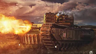 WOT blitz Churchill I (1505 dmg & 2 kill)