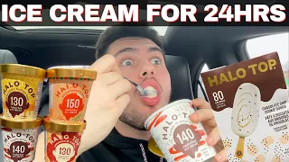 I ONLY ATE ICE CREAM (HALO TOP)  FOR 24 Hours | FOOD CHALLENGE