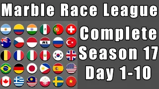 Marble Race League Season 17 Complete Race Day 1-10 in Algodoo / Marble Race King