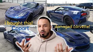 Buying a WRECKED 2019 C7 Corvette grand sport 2LT! (Copart rebuild)