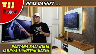 Membuat sendiri backdrop tv dengan floating kabinet menggunakan HPL TACO