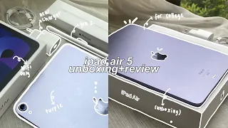 ipad air 5 (purple 256gb wifi only) unboxing in 2023 + apple pencil & accessories