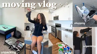 MOVING VLOG |  empty apartment tour, unpacking, shopping, deep cleaning & organizing