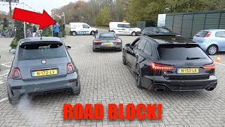 Tuner Cars Accelerating - SECURITY BLOCKS THE ROAD! 820HP RS6 C8, GTR, Decat 6R, M5 E60, 7R