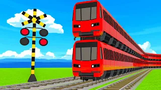 踏切アニメ】あぶない電車 Longest Thomas TRAINS 🚦 Fumikiri 3D Railroad Crossing Animation #train #1