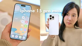 iPhone 15 Pro Max - Worth The Upgrade? White Titanium Aesthetic Unboxing & First Impressions