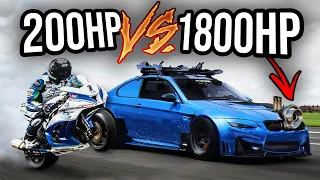 The FASTEST SUPER BIKES vs. TUNER CARS! 2000HP+ [CRAZY!]