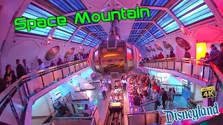 Space Mountain Roller Coaster On Ride Low Light Front Row 4K POV Disneyland 2022 12 13