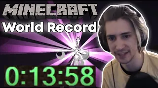 xQc Reacts to The New Minecraft Speedrun WORLD RECORD (13:53) By Illumina