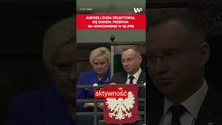 Duda delektował się sokiem. Przerwa na nawodnienie w Sejmie