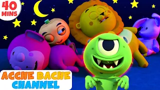 10 Monsters In The Bed | Kids Halloween Song in Hindi by Acche Bache Channel