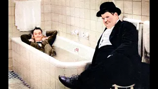 Laurel and Hardy Come Clean(1931) in Color! with Behind the Camera Pics! Best Scenes.