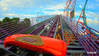 Busch Gardens - Apollo's Chariot HyperCoaster & Alpengeist Inverted Steel Coaster POV