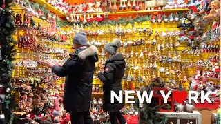 [4K]🇺🇸NYC Christmas Walk🎄Midtown Manhattan: Columbus Cir. to Lexington Ave. Dinner at Momofuku🍜 2021