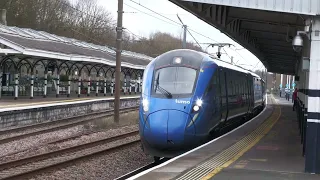 Trains at Durham Railway Station including 69007 GBRF 26-02-2024