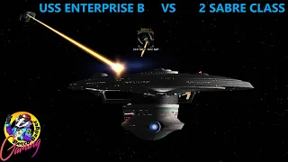 USS Enterprise B VS 2 Sabre Class Ships | TUESDAY? Star Trek Ship Battles | Bridge Commander |