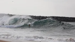 THE WEDGE SHOREBREAK PUMPING IN SLOW-MO (60 FPS RAW Slow Motion Surf Footage)