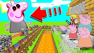 7 HACKS de CONSTRUCCIÓN SEGURA de la CASA DE PEPPA PIG contra PEPPA PIG MUTANTE en MINECRAFT