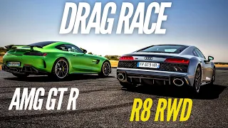 AUDI R8 RWD vs AMG GT R - DRAG RACE