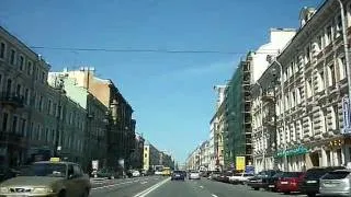 Невский проспект в Питере на авто