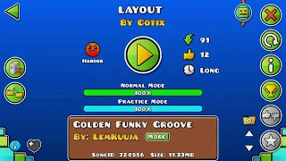 Golden Funky Groove layout ~ Geometry Dash 2.1 (check description)