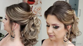 Penteado para madrinhas e debutante semi preso passo a passo