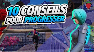 10 CONSEILS POUR PROGRESSER SUR FORTNITE ! TECHNIQUES BOXFIGHT , MARTEAU , PIECE CONTROL , ..