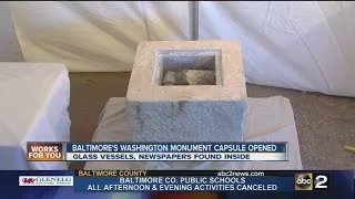 Baltimore's Washington Monument time capsule opened