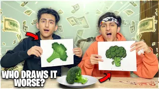 Who Draws It Worse, Eats It Challenge With My Brother 😂Winner Gets 50,000 Rupees