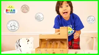 DIY coin sorting Machine from Cardboard with Ryan ToysReview