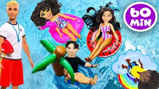 Disney Encanto Family On Vacation At The Pool, Hotel And Swimming With Sharks  | Fun Compilation