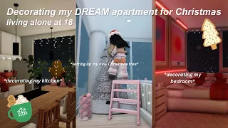 🎄 decorating my DREAM apartment for Christmas! | Bloxburg Family Roleplay | w/voices