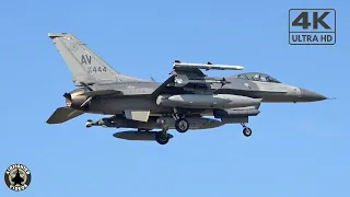 [4K] Aviano F-16's 'Buzzard 11-14' arrival EHLW | Frisian Flag 2022