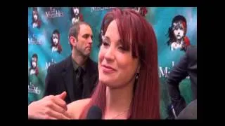 Sierra Boggess talking about Ramin Karimloo at the Broadway opening of Les Miserables