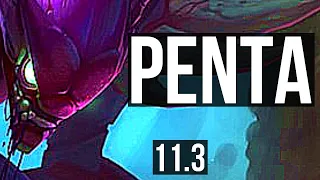 KHA'ZIX vs LEE SIN (JUNGLE) | Penta, 14/1/6, 2.3M mastery, Legendary | KR Diamond | v11.3