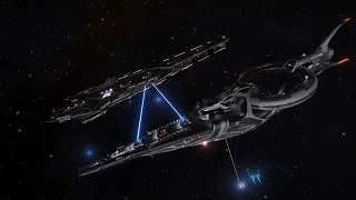 [Elite Dangerous] Capital Ship Jumps into and out of Battle