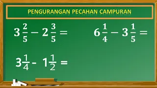 Cara Pengurangan Pecahan Campuran. KPK langsung ditentukan