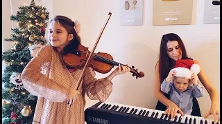 Тихая ночь - Рождественская мелодия на скрипке и пианино - Каролина Проценко с семьей