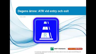 Tobbe Spekulerar ATR vid entry och exit