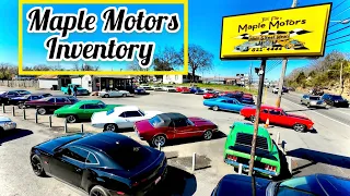 Classic American Muscle Car Lot Maple Motors 3/11/24 Inventory Update USA Hotrods For Sale Toy Walk