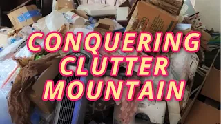 CONQUERING CLUTTER MOUNTAIN | This Pile Covered 1/3 of the Room! | Extreme Declutter Before & After