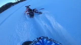 SNOWMOBILE FAIL - WOODEN POLE HIDDEN UNDER THE SNOW